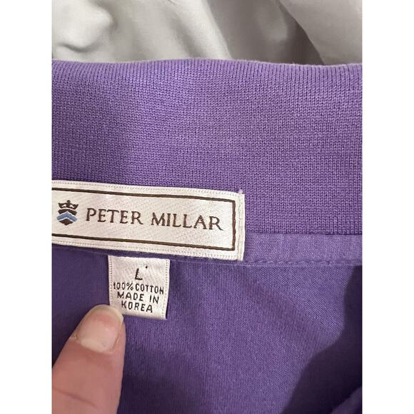 peter millar polo Shirt Lot Of 2 Solid Striped Purple Green Size L - Picture 10 of 12